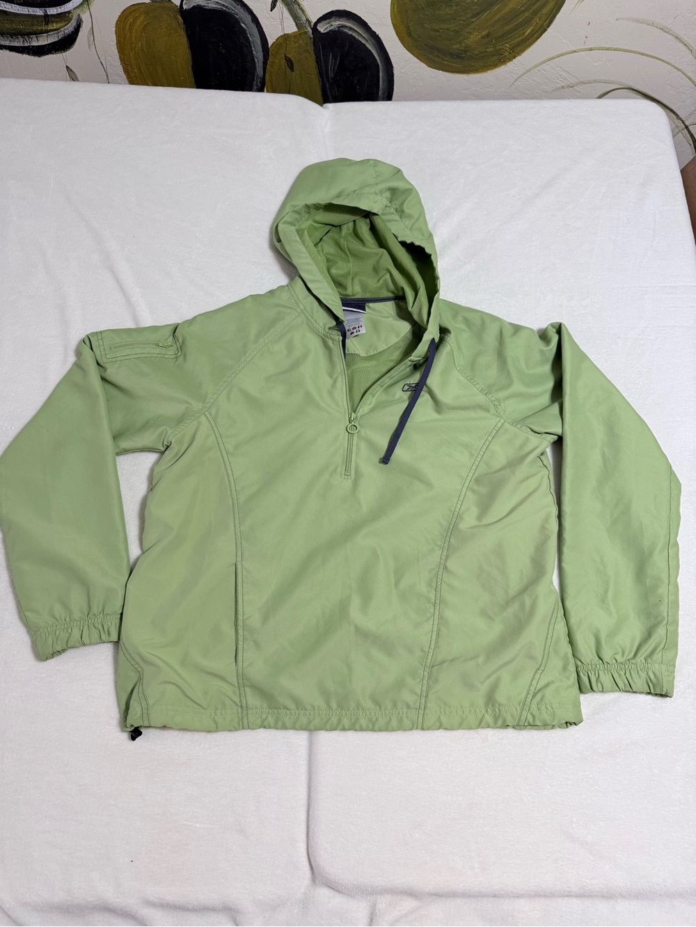 Reebok Light Green Pullover Hooded Windbreaker - Size XL